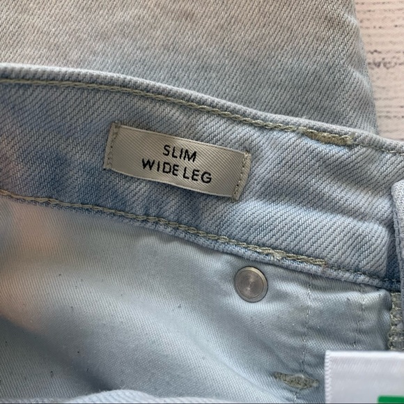 J. Crew Slim Wide Leg High Rise Jeans in Misty Surf Light Wash - Picture 7 of 10